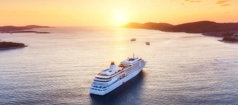 Luxury vehicle providing cruise port transportation for travelers at a terminal